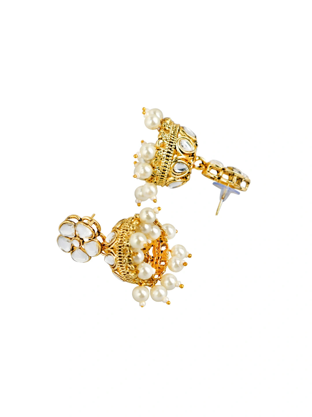 Kundan Pearl Gold Plated Necklace Set With Tikka